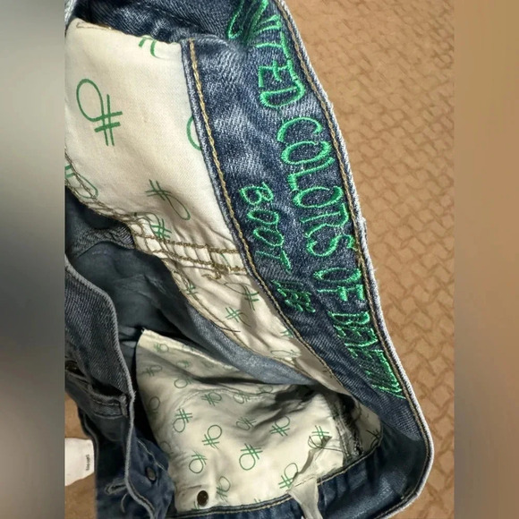 Vtg United Colors Benetton Boot Cut Jeans Denim Jeans 30x29 - Picture 6 of 16